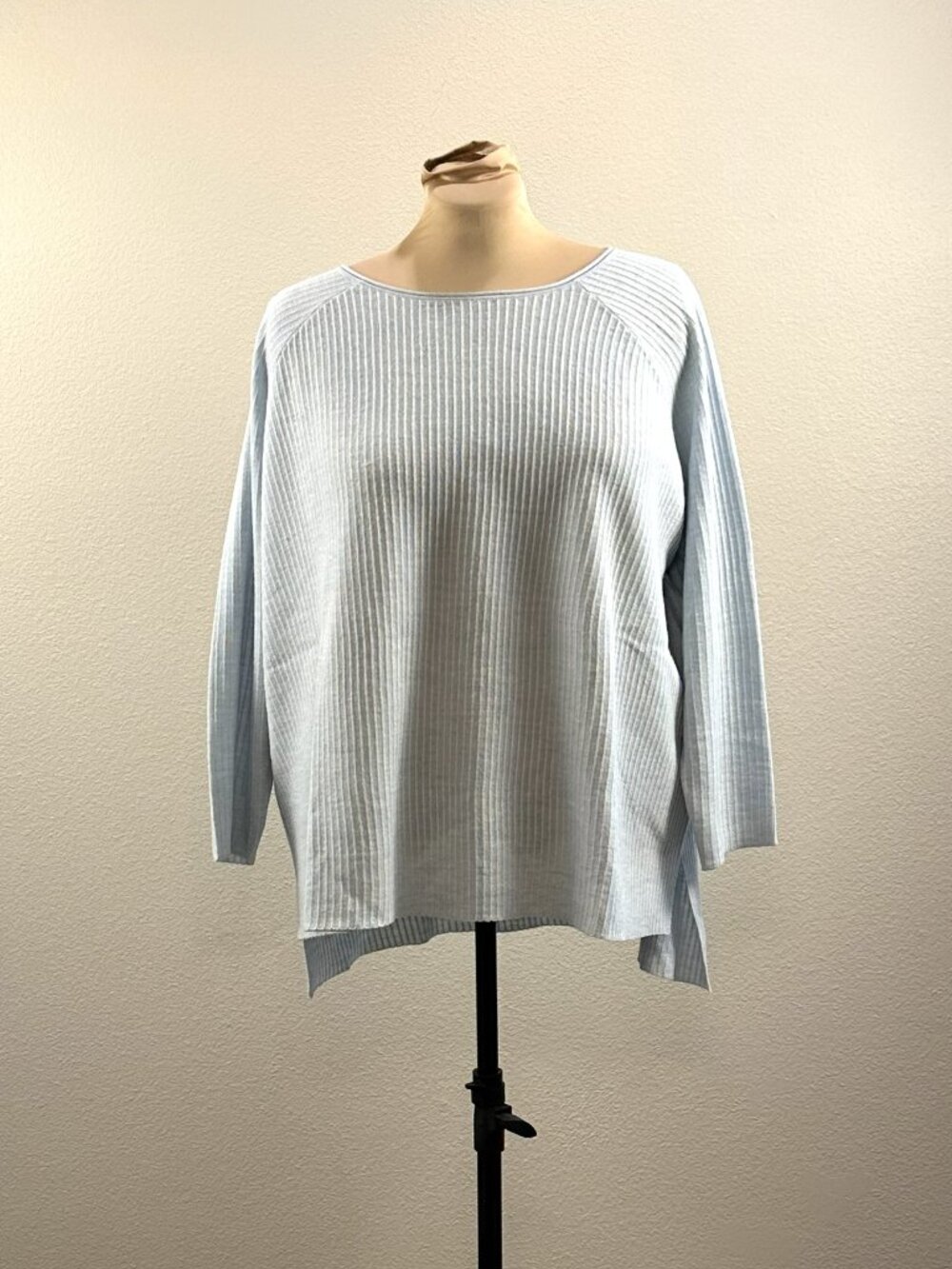 Eileen Fisher Superfine Merino Wool Raglan Sleeve Pullover Sweater